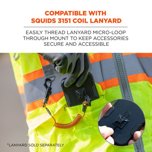 Picture of Squids 3701 Mini Adhesive Mount Replacements, 2 lb Max Safe Working Capacity, 0.9" Long, Black,10/Pack