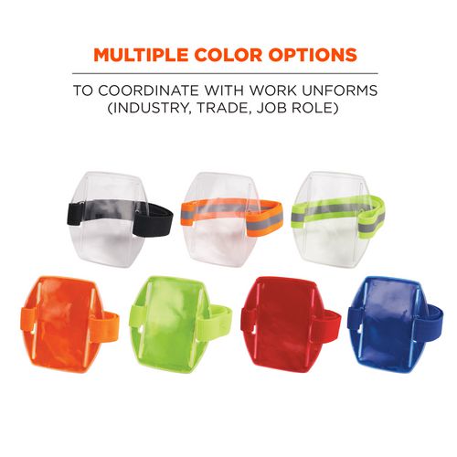 Picture of Squids 3386 Arm Band ID/Badge Holder, Vertical, Orange, 3.75 x 4.25 Holder, 2.5 x 4 Insert, 10/Pack