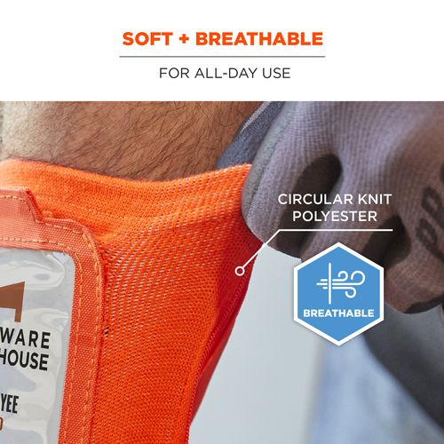 Picture of Squids 3388 Wrist ID/Badge Holder, Vertical, Orange, 3.5 x 5.5 Holder, 2.75 x 3.75 Insert