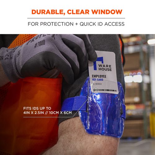 Picture of Squids 3386 Arm Band ID/Badge Holder, Vertical, Blue, 3.75 x 4.25 Holder, 2.5 x 4 Insert, 10/Pack