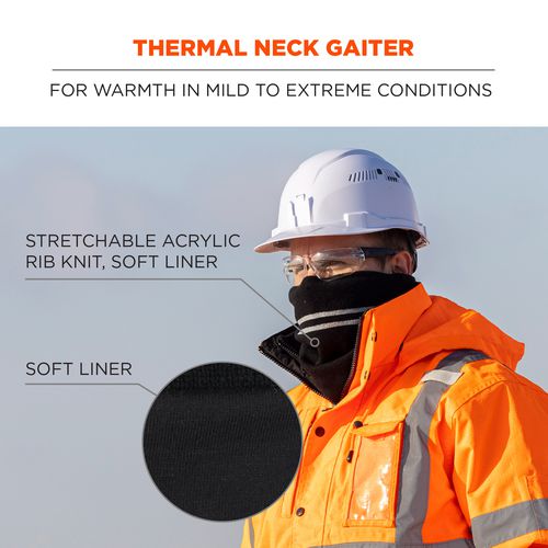 Picture of N-Ferno 6961 Reflective Winter Neck Gaiter, One Size Fits Most, Black