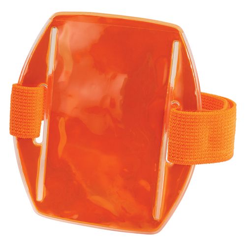 Picture of Squids 3386 Arm Band ID/Badge Holder, Vertical, Orange, 3.75 x 4.25 Holder, 2.5 x 4 Insert, 10/Pack