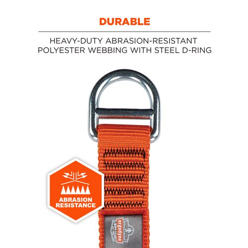 Picture of Squids 3177 Anchor Choke Strap for Tool Tethering, 60 lb Max Safe Working Capacity, 28" Long, Orange