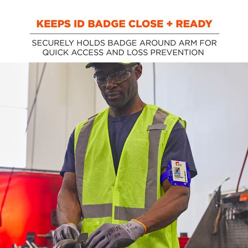 Picture of Squids 3386 Arm Band ID/Badge Holder, Vertical, Blue, 3.75 x 4.25 Holder, 2.5 x 4 Insert, 10/Pack