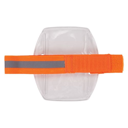 Picture of Squids 3386 Arm Band ID/Badge Holder, Vertical, Hi-Vis Orange, 3.75 x 4.25 Holder, 2.5 x 4 Insert, 10/Pack