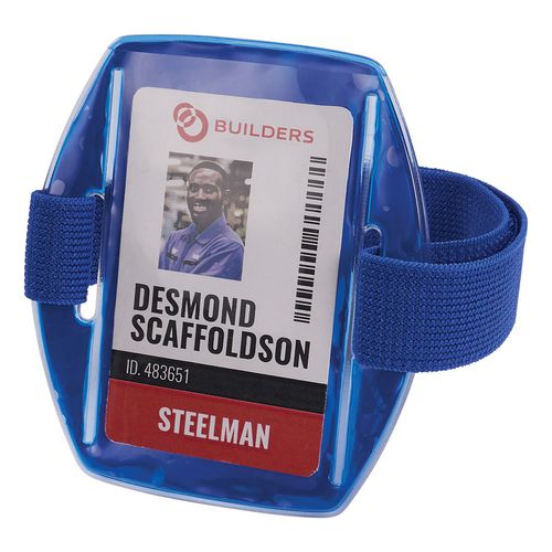 Picture of Squids 3386 Arm Band ID/Badge Holder, Vertical, Blue, 3.75 x 4.25 Holder, 2.5 x 4 Insert, 10/Pack