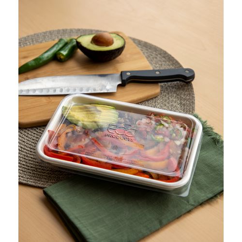 Picture of Worldview 100% Recycled Content Lid, 10.82 x 10.71 x 1.83, Clear, Plastic, 200/Carton