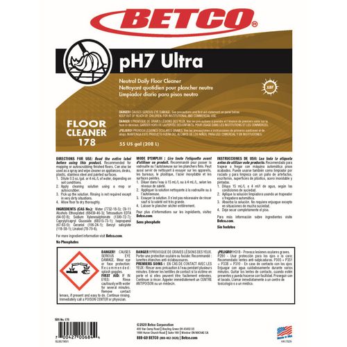 Picture of pH7 Ultra Floor Cleaner, Lemon Scent, 55 gal Drum