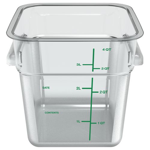 Picture of Squares Polycarbonate Food Storage Container, 4 qt, 7.13 x 7.13 x 7.29, Clear, Plastic