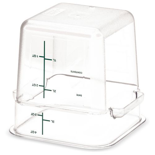 Picture of Squares Polycarbonate Food Storage Container, 4 qt, 7.13 x 7.13 x 7.29, Clear, Plastic