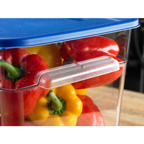 Picture of Squares Food Storage Container Lid, 11.38 x 11.38 x 0.63, Blue, Plastic