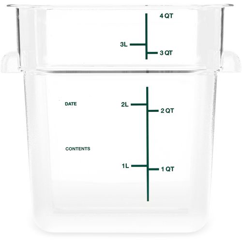 Picture of Squares Polycarbonate Food Storage Container, 4 qt, 7.13 x 7.13 x 7.29, Clear, Plastic