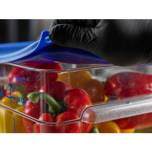 Picture of Squares Food Storage Container Lid, 11.38 x 11.38 x 0.63, Blue, Plastic