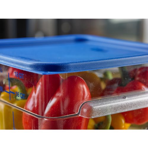 Picture of Squares Food Storage Container Lid, 11.38 x 11.38 x 0.63, Blue, Plastic