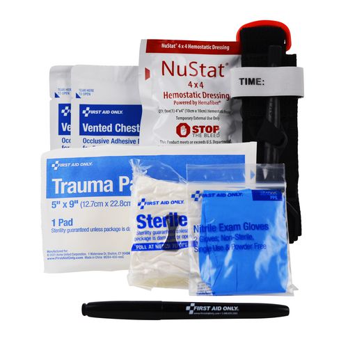 Picture of Critical Essentials Bleeding Control Kit for Limb, Chest and Torso Wounds, 11 Pieces, Plastic Bag