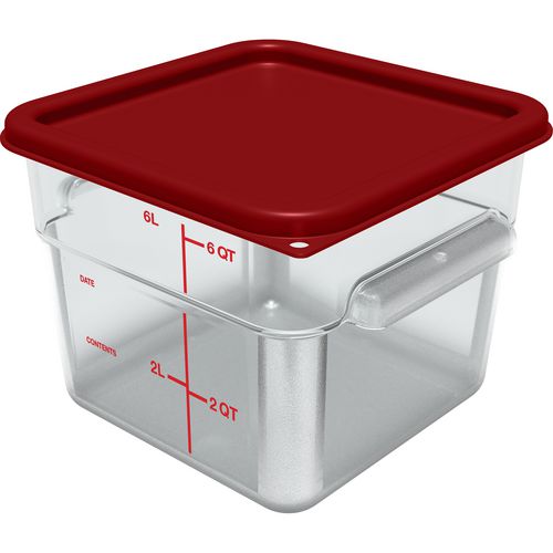 Picture of Squares Polycarbonate Food Storage Container, 6 qt, 8.75 x 8.75 x 7.31, Clear, Plastic