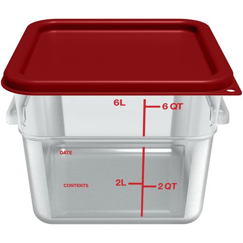 Picture of Squares Polycarbonate Food Storage Container, 6 qt, 8.75 x 8.75 x 7.31, Clear, Plastic