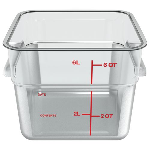 Picture of Squares Polycarbonate Food Storage Container, 6 qt, 8.75 x 8.75 x 7.31, Clear, Plastic