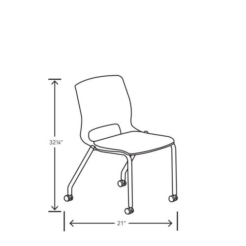 Picture of Motivate Four-Leg Stacking Chair, Up to 300 lbs, 18" Seat Height, Regatta Seat and Back, Platinum Base, 2/Carton