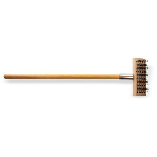 Picture of Sparta Broiler Master Grill Brush and Scraper with Handle, Metal Bristles, 30", Natural Wood Handle