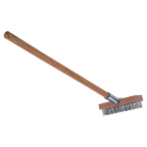 Picture of Sparta Broiler Master Grill Brush and Scraper with Handle, Metal Bristles, 30", Natural Wood Handle