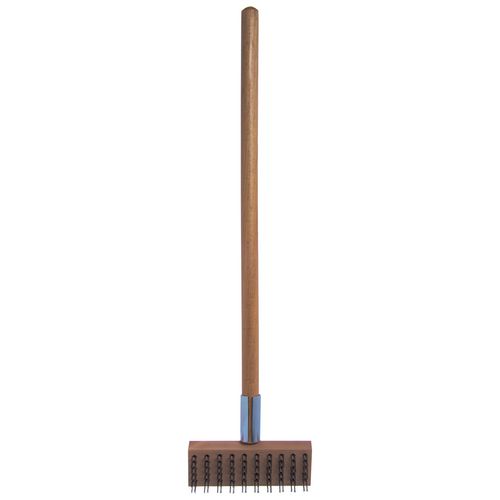 Picture of Sparta Broiler Master Grill Brush and Scraper with Handle, Metal Bristles, 30", Natural Wood Handle