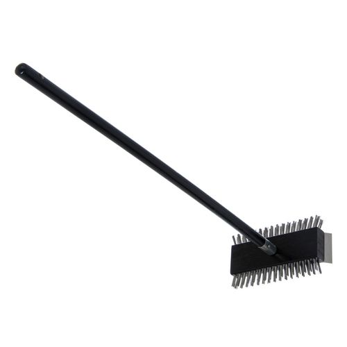 Picture of Sparta Broiler Master Grill Brush and Scraper with Handle, Metal Bristles, 30.5" Black Wood Handle