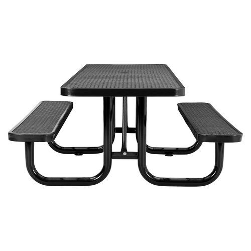 Picture of ADA Compliant Expanded Steel Picnic Table, Rectangular, 96 x 60 x 29.5, Black Top and Base