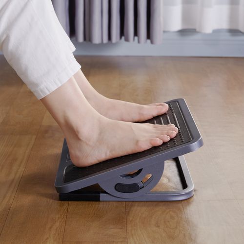 Picture of Adjustable Ergonomic Footrest, 15.38 x 11.81 x 3.32 to 5.19, Black/Gray