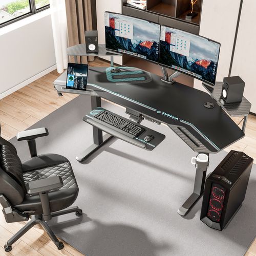 Picture of Aero Standing Desk, 71.93" x 29.93" x 34.62" to 53.18", Black