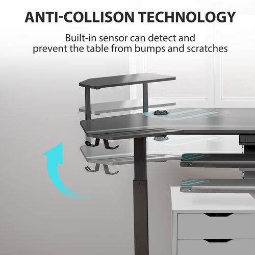 Picture of Aero Standing Desk, 71.93" x 29.93" x 34.62" to 53.18", Black