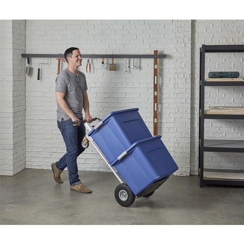 Picture of Heavy Duty 4-in-1 Truck, Supports 800 lb (Hand Truck) 1,000 lb (Cart/Platform Truck), 19.69" x 18.7" x 48.31", Silver/Black