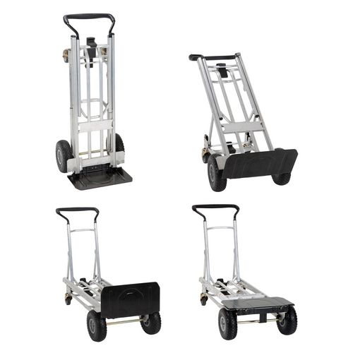 Picture of Heavy Duty 4-in-1 Truck, Supports 800 lb (Hand Truck) 1,000 lb (Cart/Platform Truck), 19.69" x 18.7" x 48.31", Silver/Black