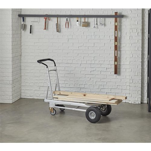 Picture of Heavy Duty 4-in-1 Truck, Supports 800 lb (Hand Truck) 1,000 lb (Cart/Platform Truck), 19.69" x 18.7" x 48.31", Silver/Black