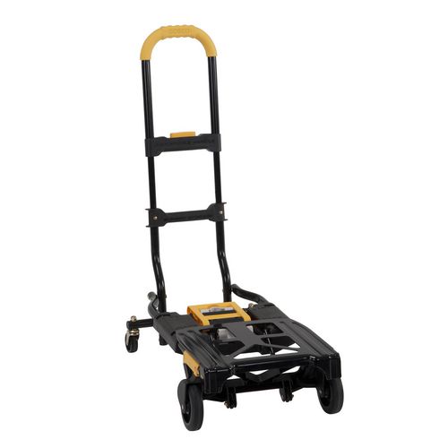 Picture of 2-in-1 Folding Hand Truck, 300 lb Capacity, 17" x 30.5" x 33.5", Black/Yellow