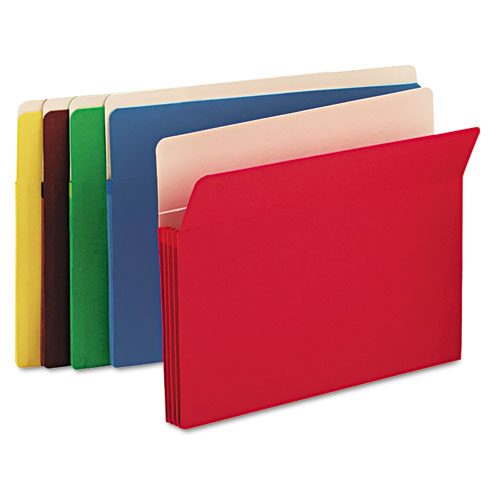 Picture of Colored File Pockets, 3.5" Expansion, Letter Size, Assorted Colors, 25/Box