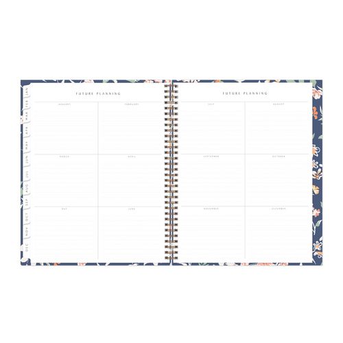 Picture of One Tree Planted Effie Weekly/Monthly Planner, Floral Artwork, 11" x 8.5", Blue/Peach/Green Cover, 12-Month (Jan-Dec): 2025