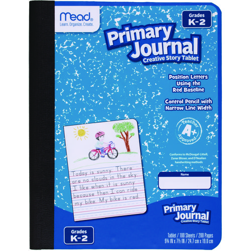 Picture of Primary Journal Half Page Ruled, Blue Marble Cover, Primary Rule, (100) 9.75 x 7.5 Sheets