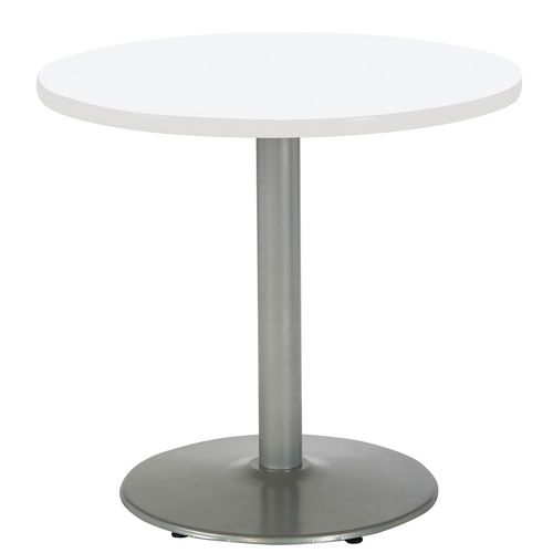 Picture of Pedestal Table with Four Lime Green Kool Series Chairs, Round, 36" Dia x 29h, Designer White