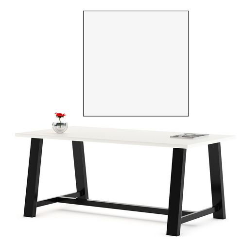 Picture of Midtown Dining Table with Four Lime Green Kool Series Chairs, 36 x 72 x 30, Designer White