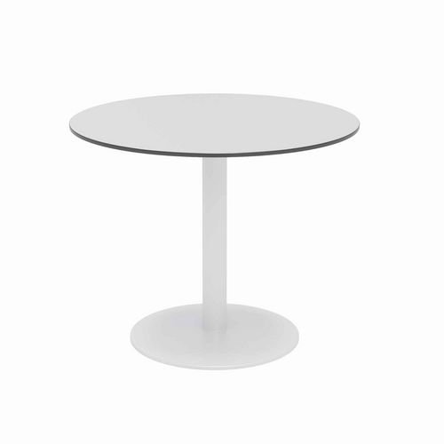 Picture of Eveleen Outdoor Patio Table, Four Mocha Powder-Coated Polymer Chairs, Round, 36" Dia x 29h, Fashion Gray