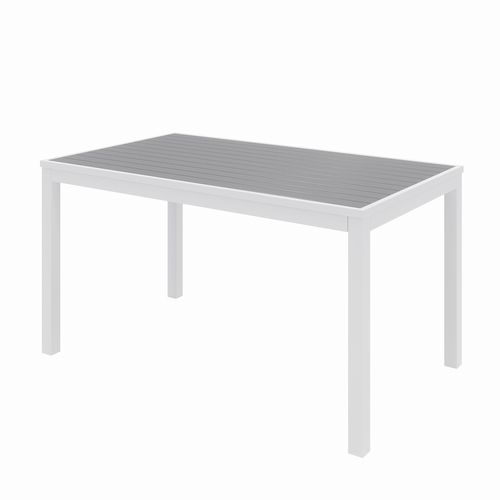 Picture of Eveleen Outdoor Patio Table with Six Gray Powder-Coated Polymer Chairs, 32 x 55 x 29, Gray