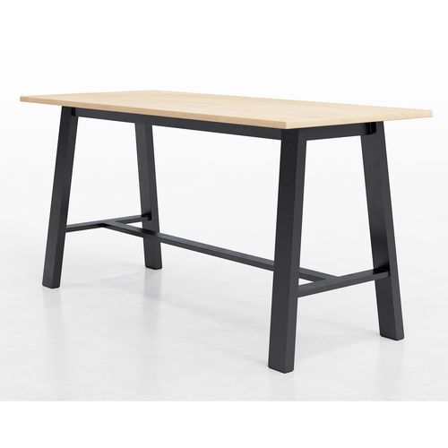 Picture of Midtown Bistro Dining Table with Four Black Kool Barstools, 36 x 72 x 41, Kensington Maple