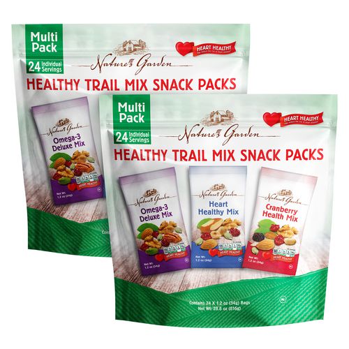 Picture of Healthy Trail Mix Snack Packs, Assorted Flavors, 1.2 oz Pouch, 24/Bag, 2 Bags/Carton