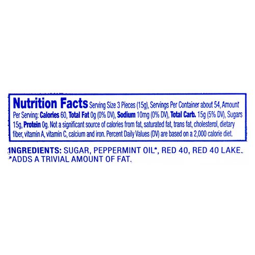 Picture of Bobs Sweet Stripes Soft Candy, Peppermint, 0.18 oz Individually Wrapped, 160/Tub, 2 Tubs/Carton