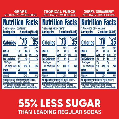 Picture of Jammers Juice Pouch Variety Pack, 6 oz Pouch, 80/Carton