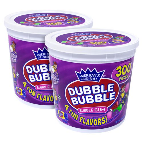 Bubble+Gum+Assorted+Flavor+Twist+Tub%2C+0.16+oz+Individually+Wrapped%2C+300%2FTub%2C+2+Tubs%2FCarton