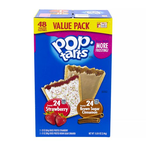 Picture of Pop Tarts, Brown Sugar Cinnamon/Strawberry, 2/Pouch, 24 Pouches Box, 2 Boxes/Carton