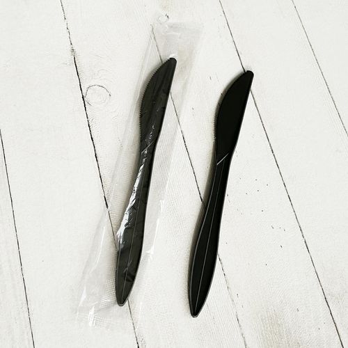 Picture of Mediumweight Wrapped Polypropylene Cutlery, Knife, Black, 1,000/Carton