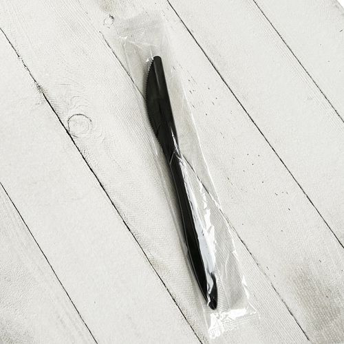 Picture of Mediumweight Wrapped Polypropylene Cutlery, Knife, Black, 1,000/Carton